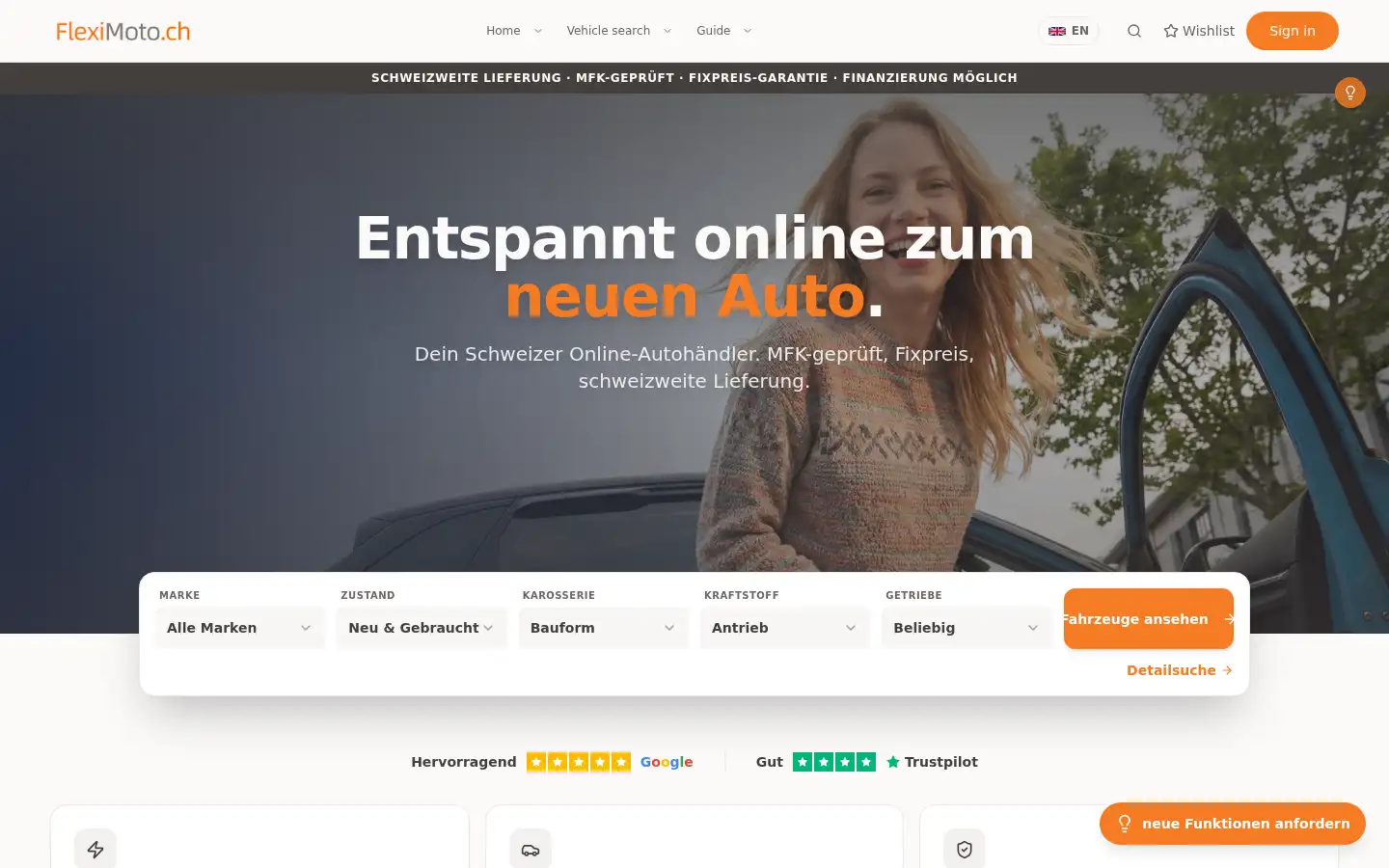 Screenshot of fleximoto.ch