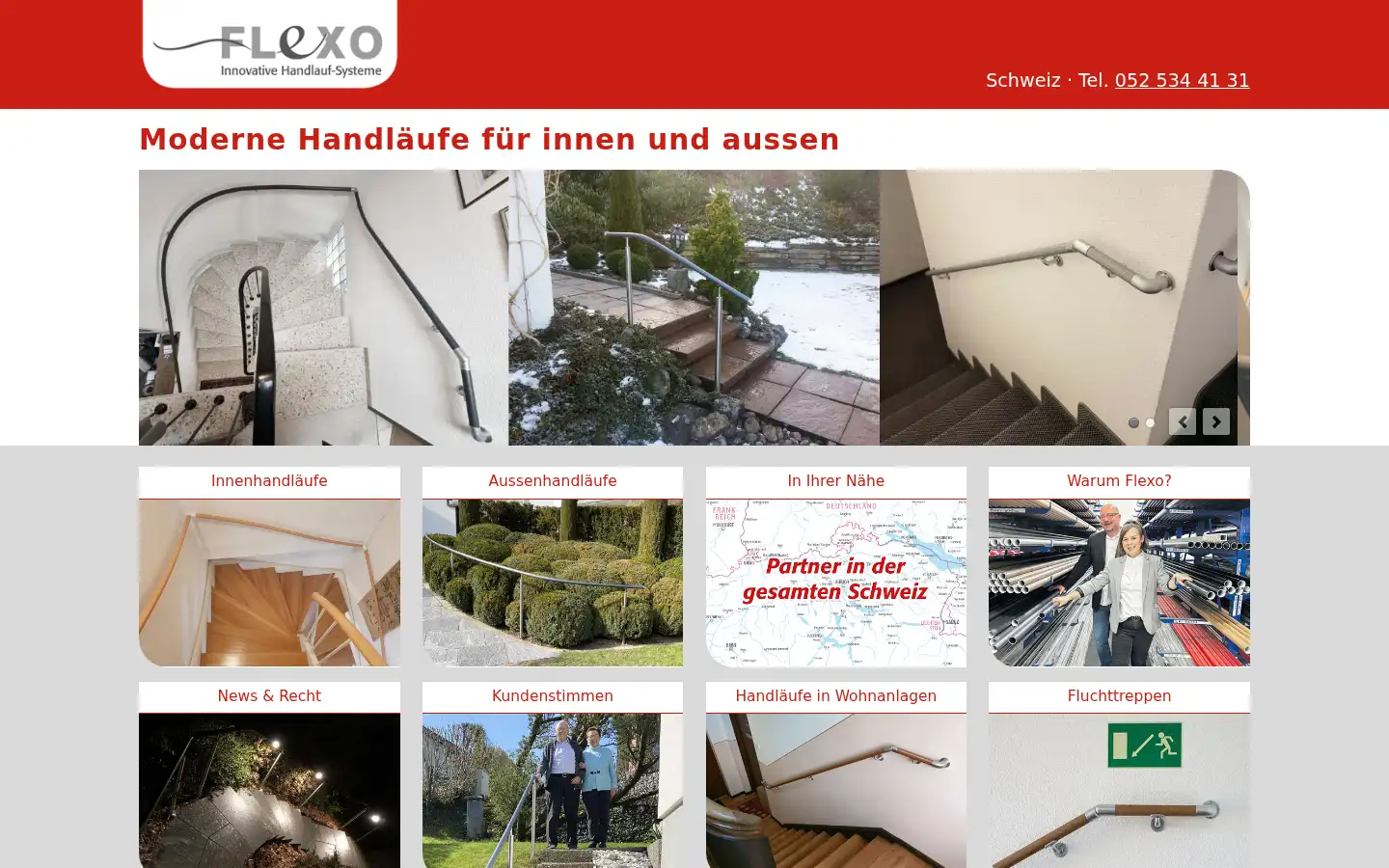 Screenshot of flexo-handlauf.ch