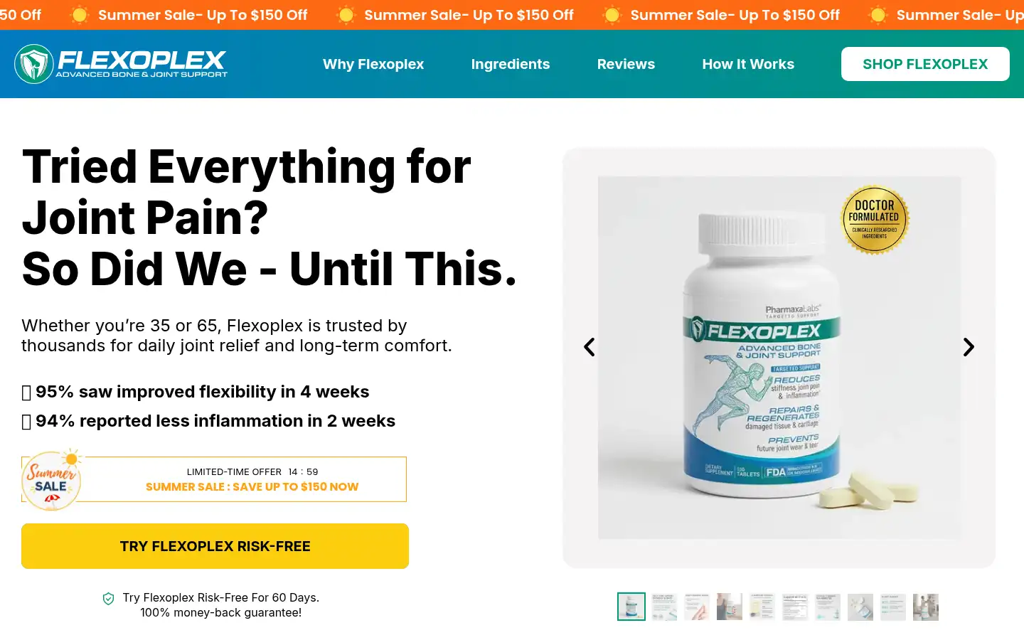 Screenshot of flexoplexstore.com