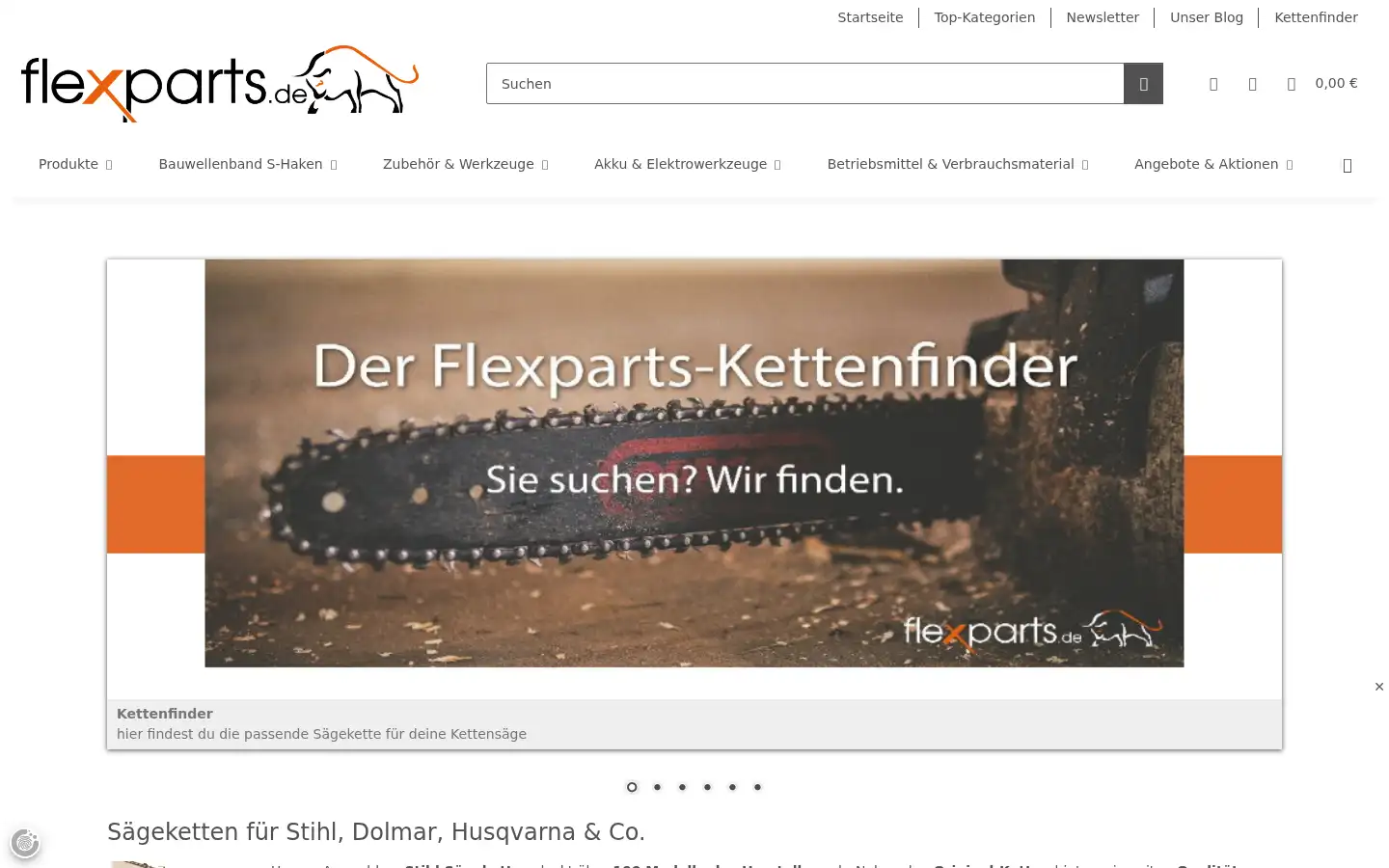 Screenshot of flexparts.de