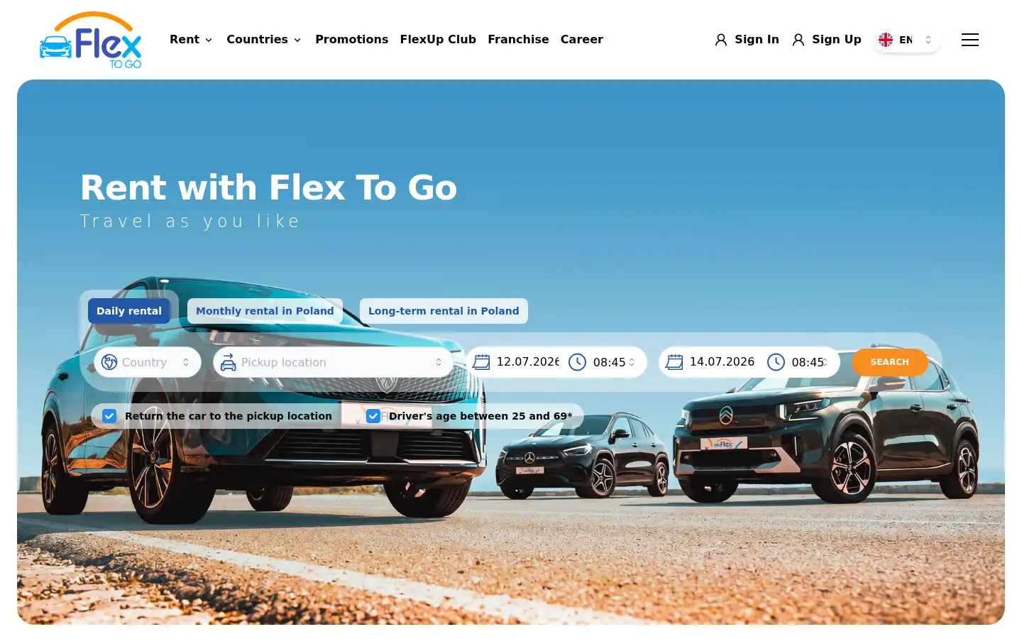 Screenshot of flextogo.com