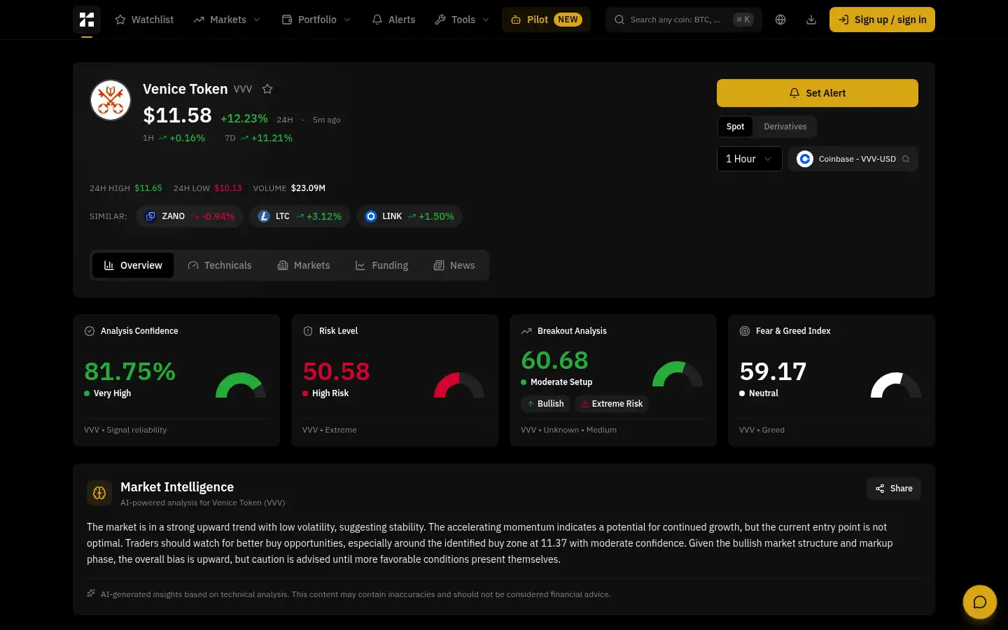 Screenshot of flicker.finance