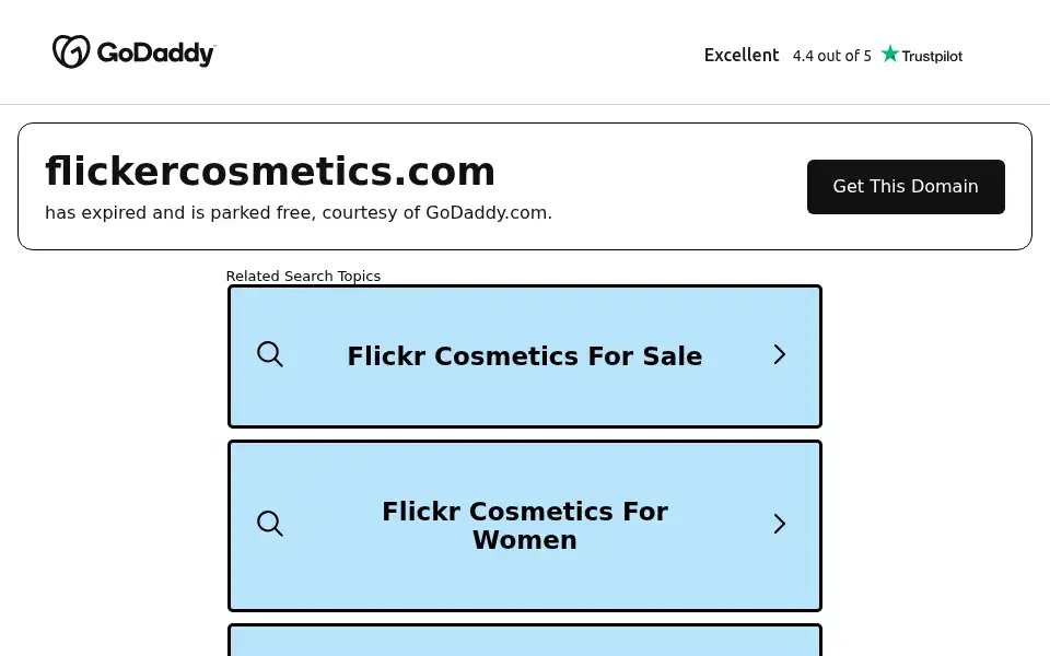 Screenshot of flickercosmetics.com