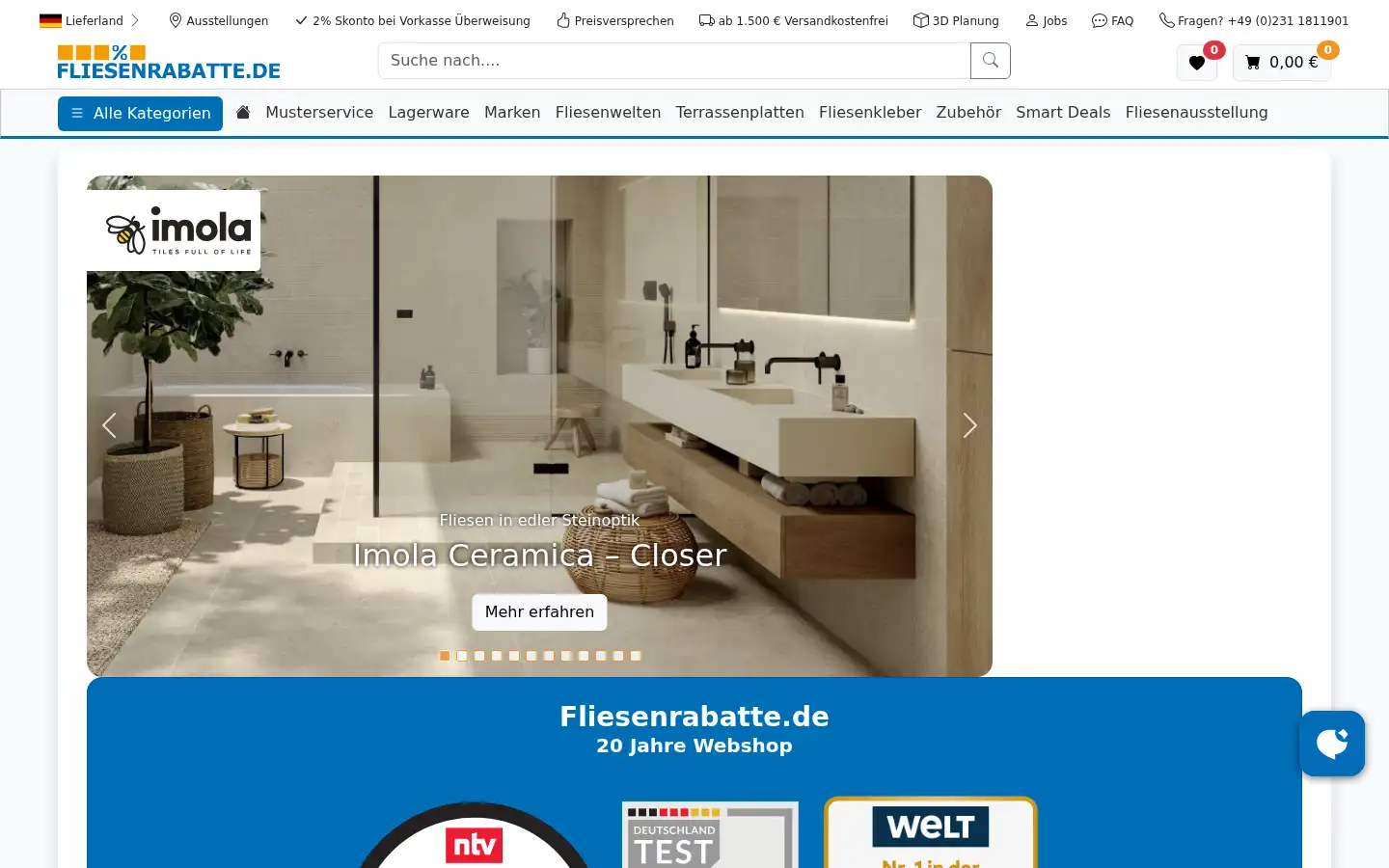 Screenshot of fliesenrabatte.de