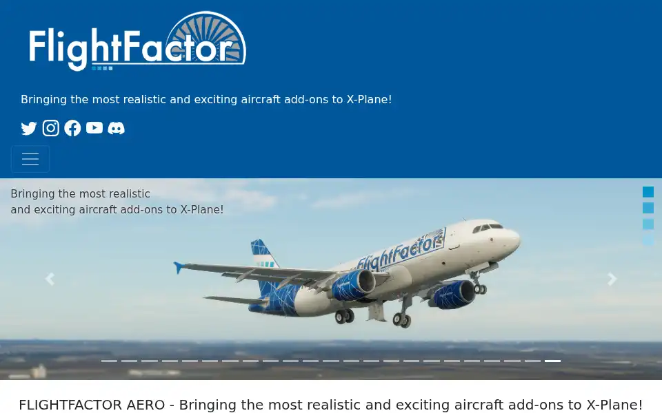 Screenshot of flightfactor.aero