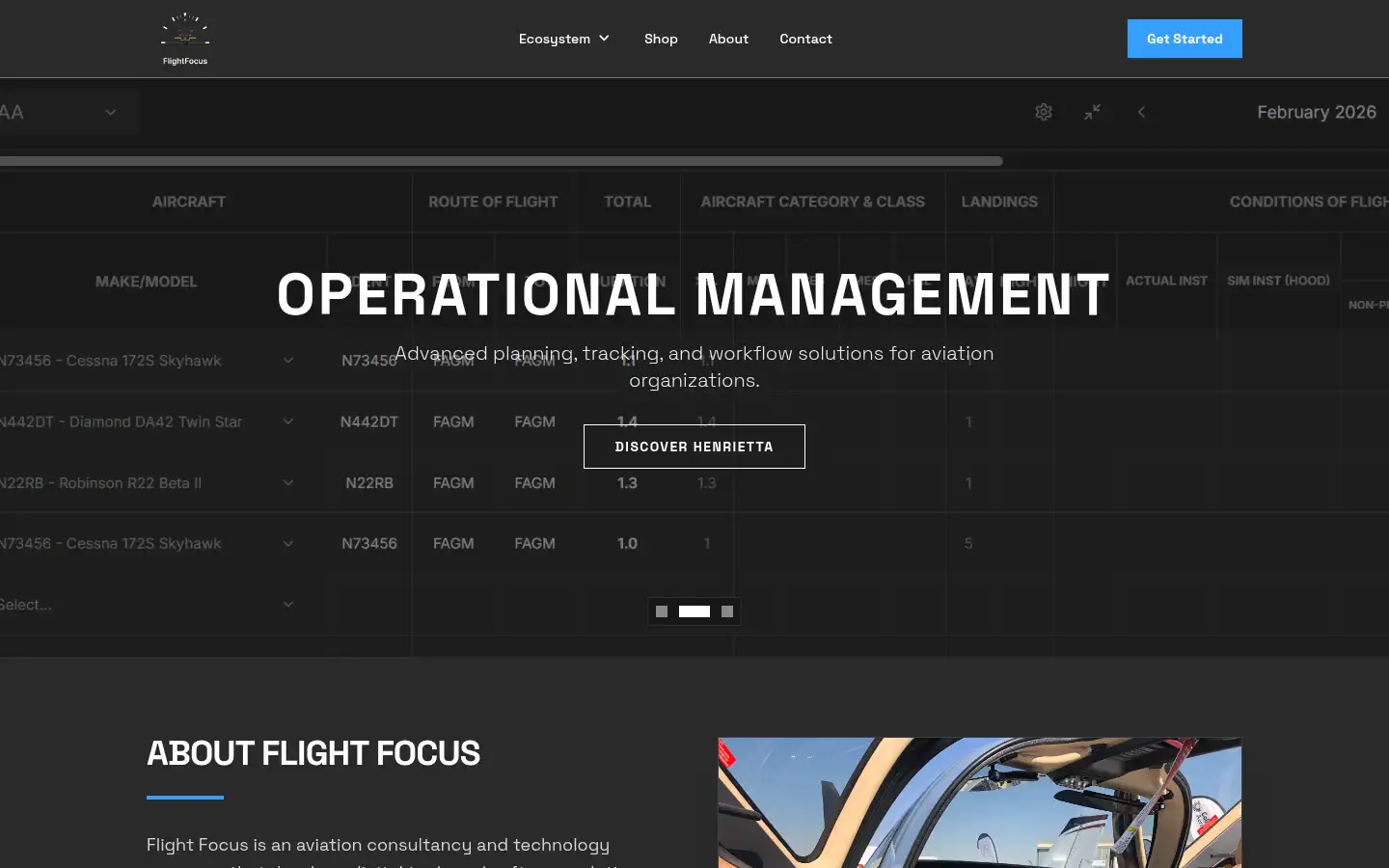 Screenshot of flightfocushq.com