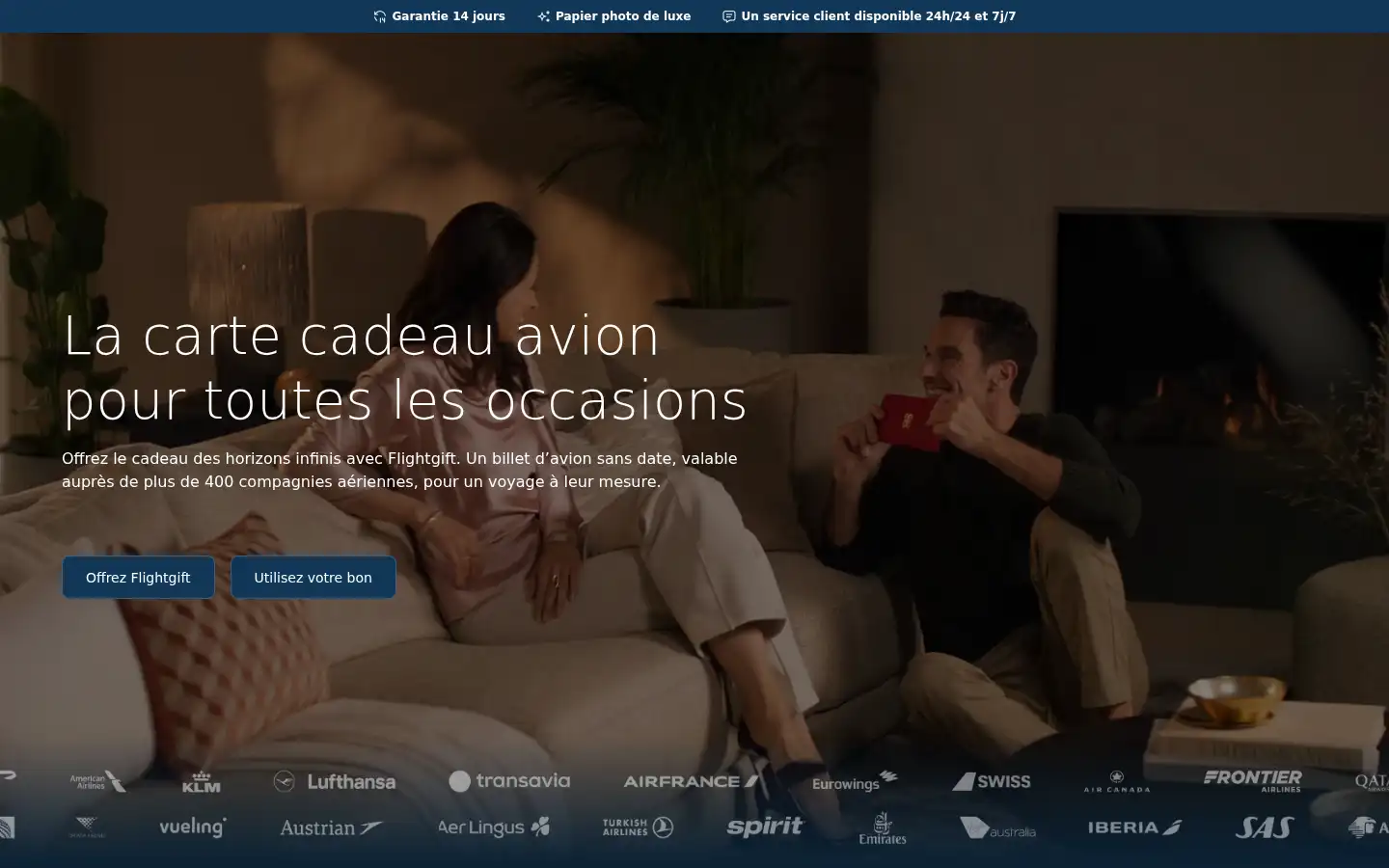 Screenshot of flightgift.com