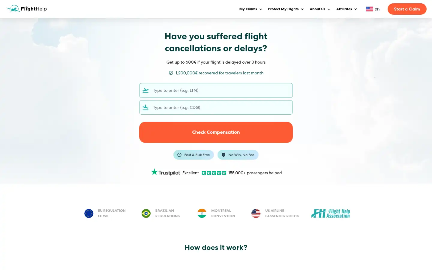 Screenshot of flighthelp.eu
