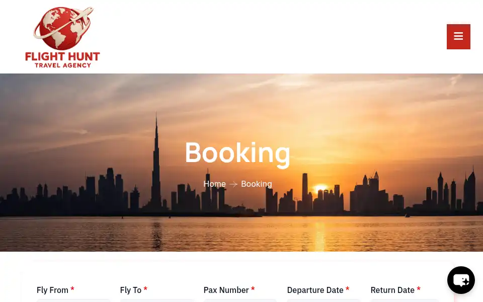 Screenshot of flighthunt.co.uk