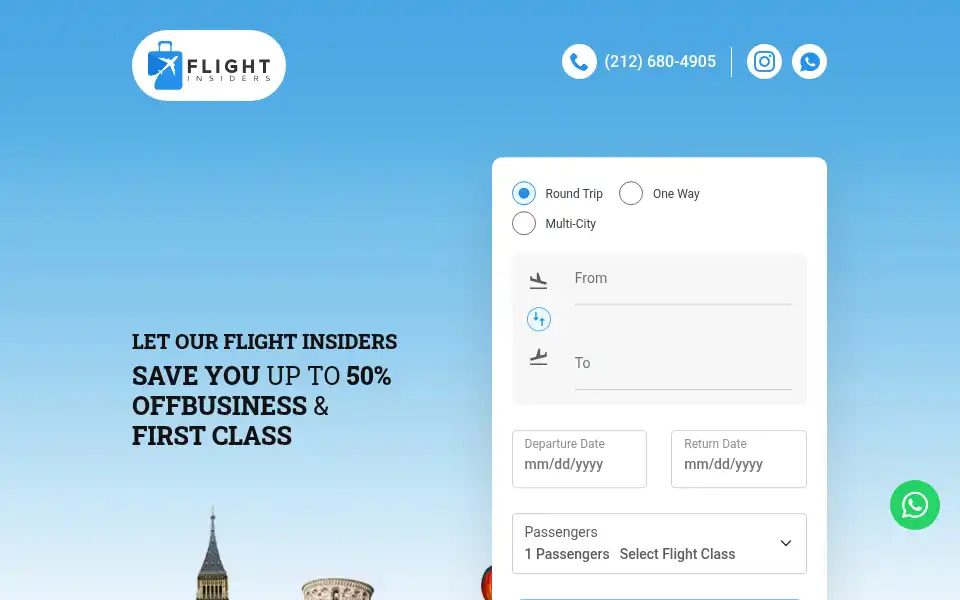 Screenshot of flightinsiders.com