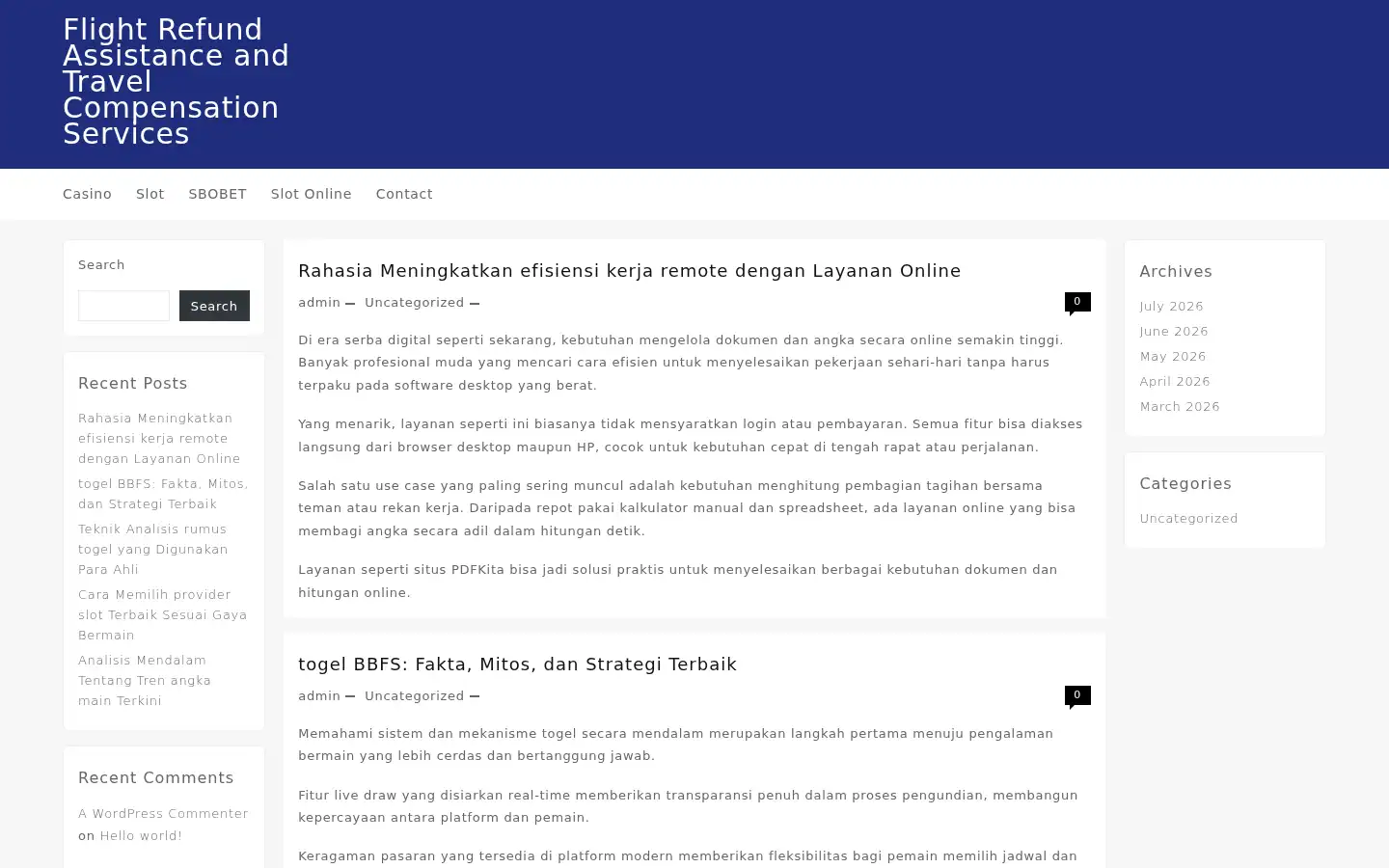 Screenshot of flightrefund.com