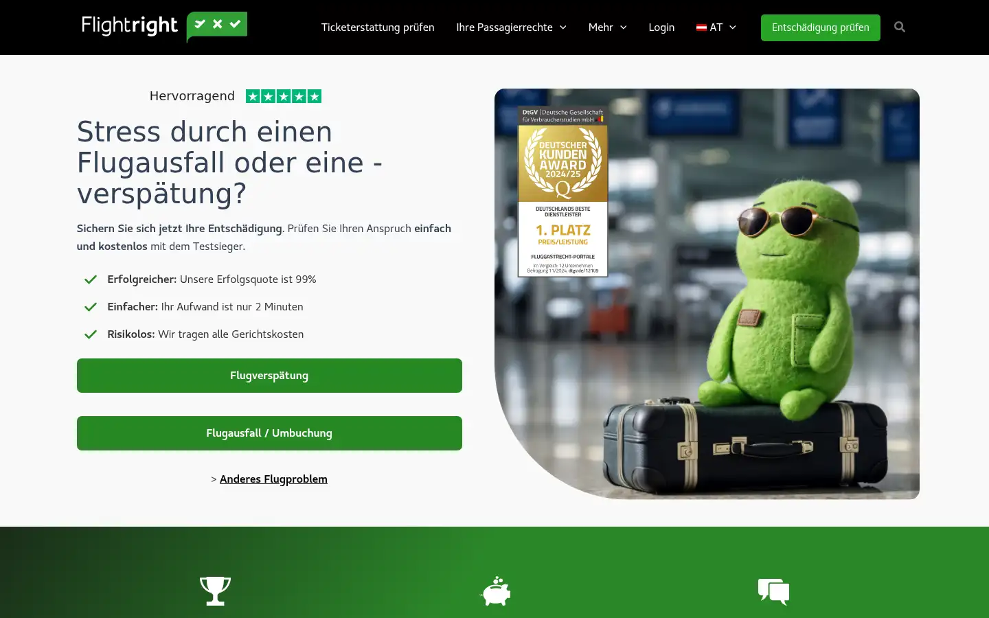 Screenshot of flightright.at