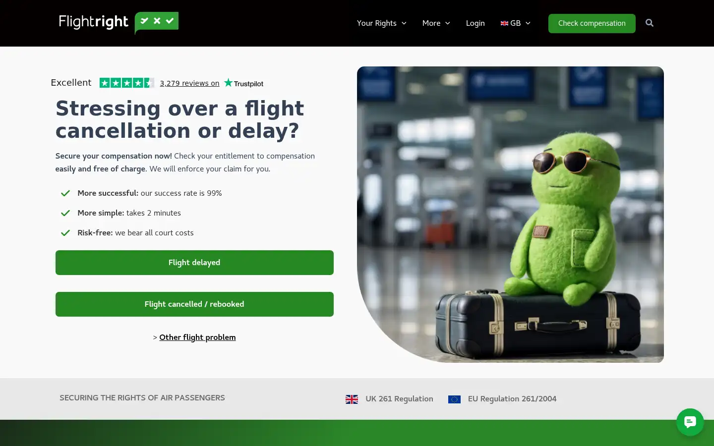 Screenshot of flightright.co.uk