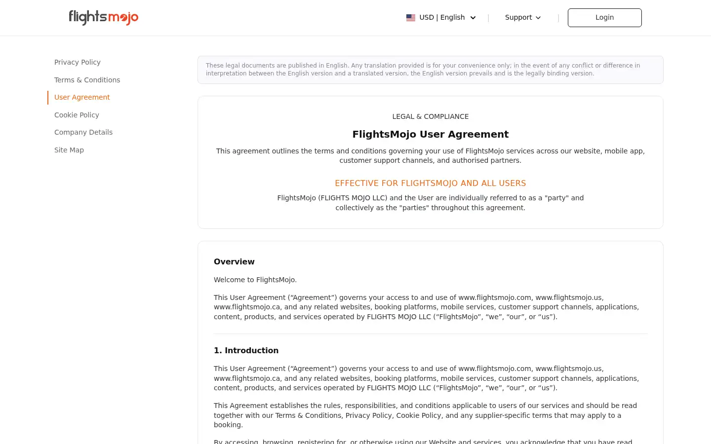 Screenshot of flightsmojo.com