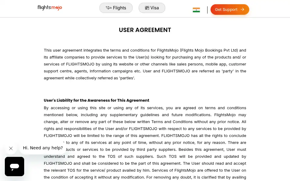 Screenshot of flightsmojo.in
