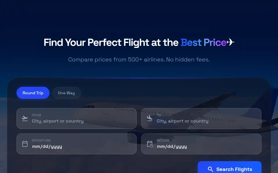 Screenshot of flightsspot.co.uk
