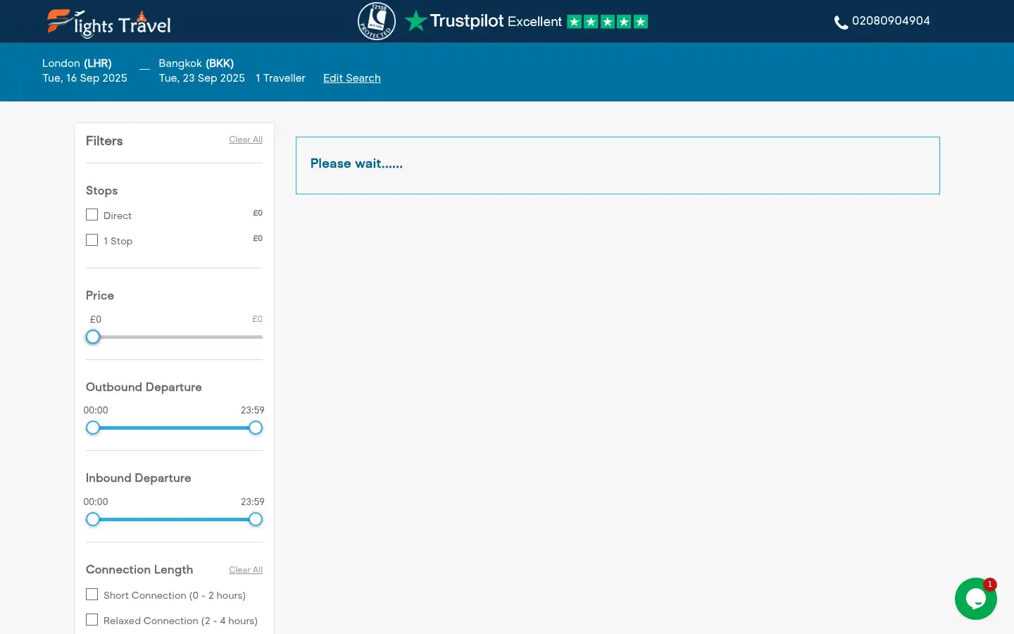 Screenshot of flightstravel.co.uk