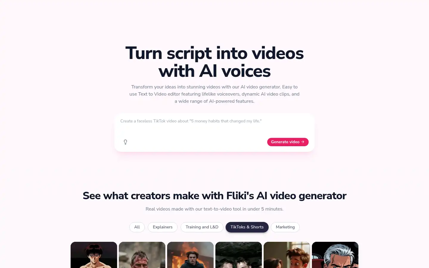 Screenshot of fliki.ai