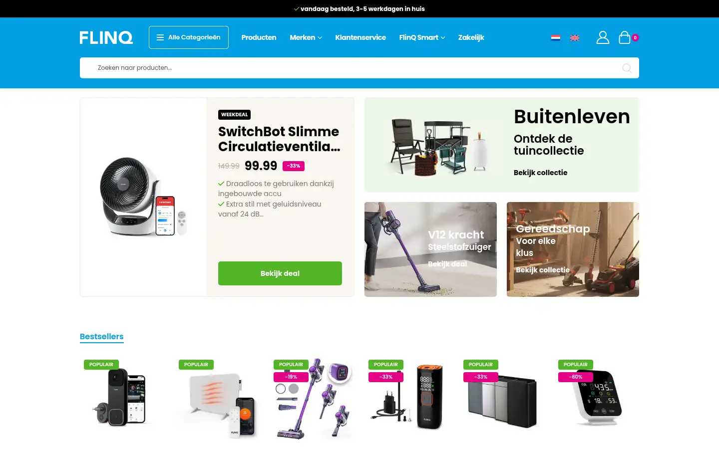 Screenshot of flinqproducts.nl