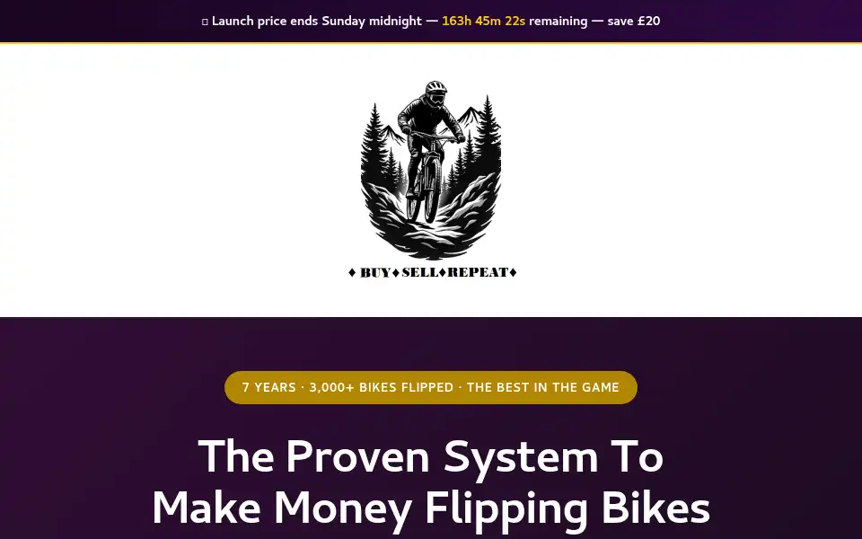 Screenshot of flipmybike.com