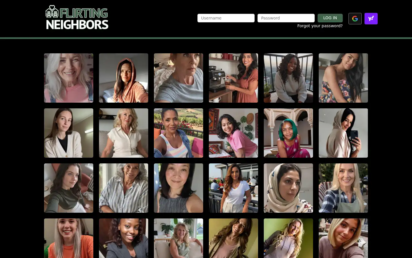 Screenshot of flirtingneighbors.com