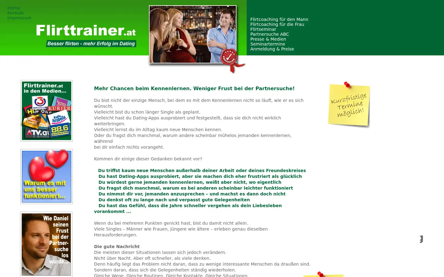 Screenshot of flirttrainer.at