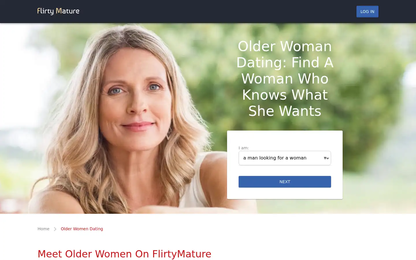 Screenshot of flirtymature.com