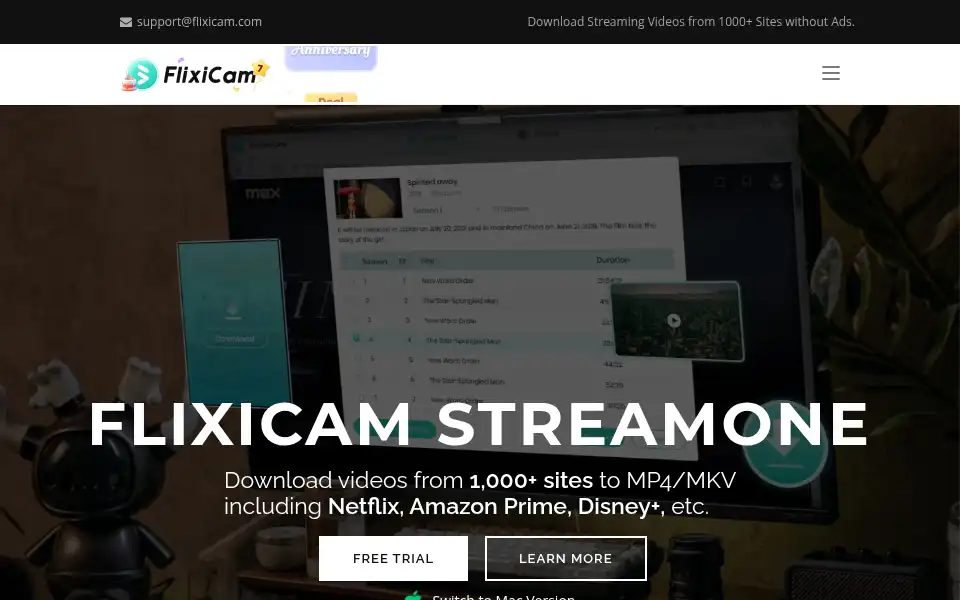 Screenshot of flixicam.com