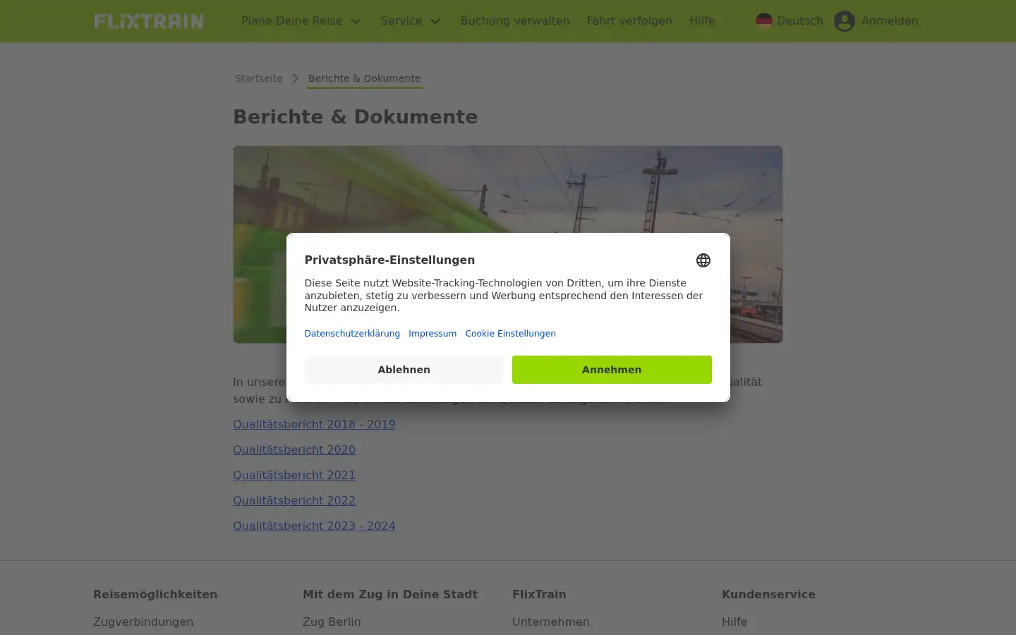Screenshot of flixtrain.de