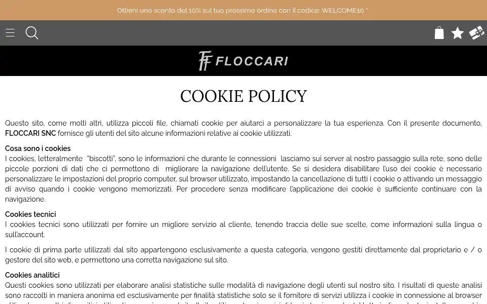 Screenshot of floccaristore.com