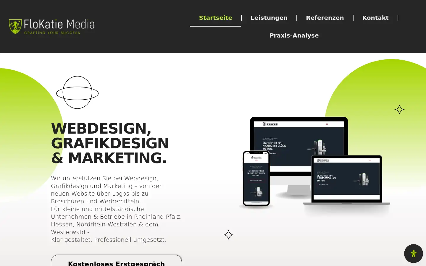 Screenshot of flokatie.de
