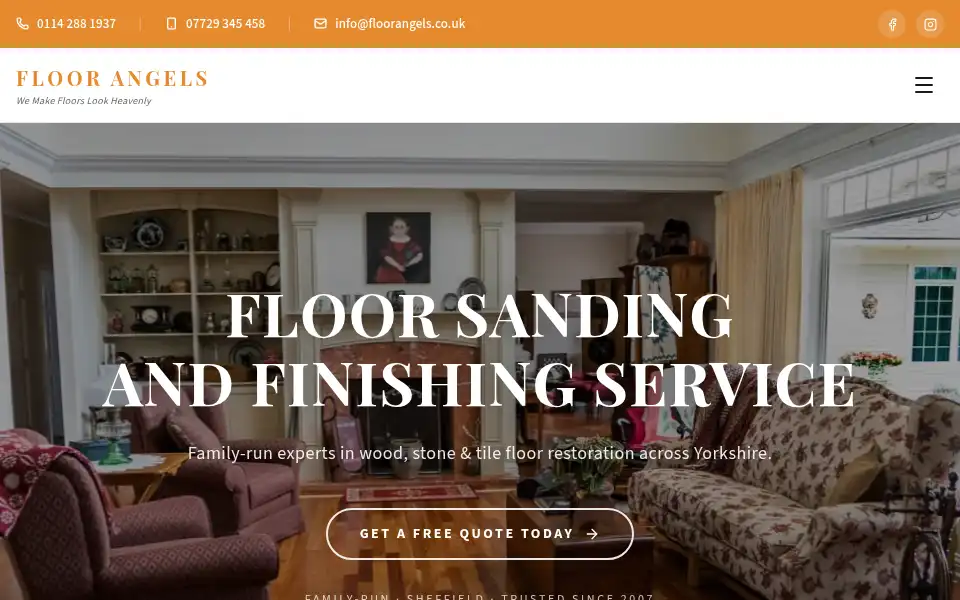 Screenshot of floorangels.co.uk
