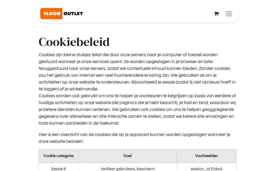 Screenshot of flooroutlet.nl