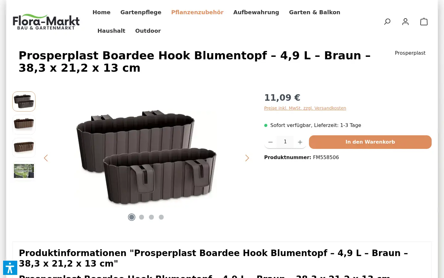 Screenshot of flora-markt.com