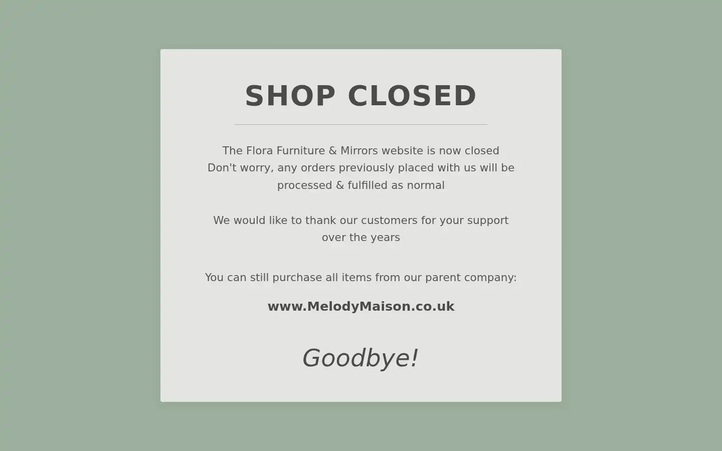 Screenshot of florafurniture.co.uk