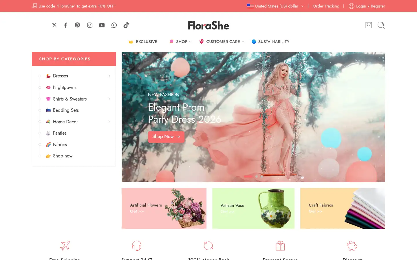 Screenshot of florashe.com