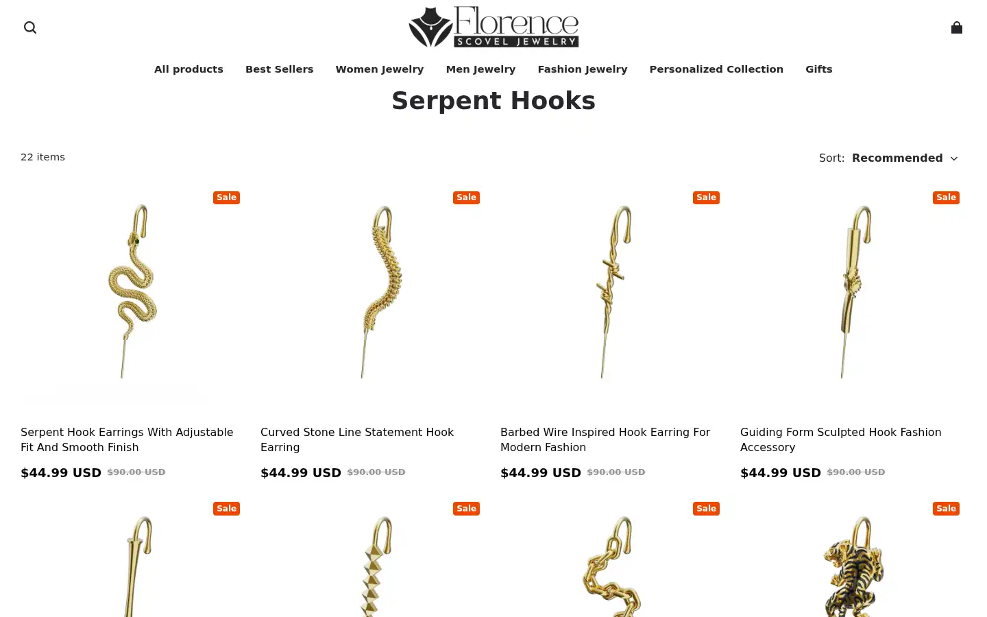 Screenshot of florencescoveljewelry.com