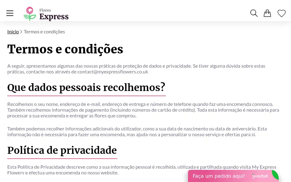 Screenshot of floresexpress.pt