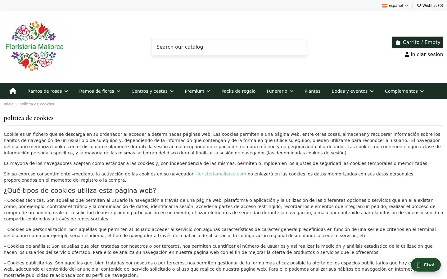 Screenshot of floristeriamallorca.com