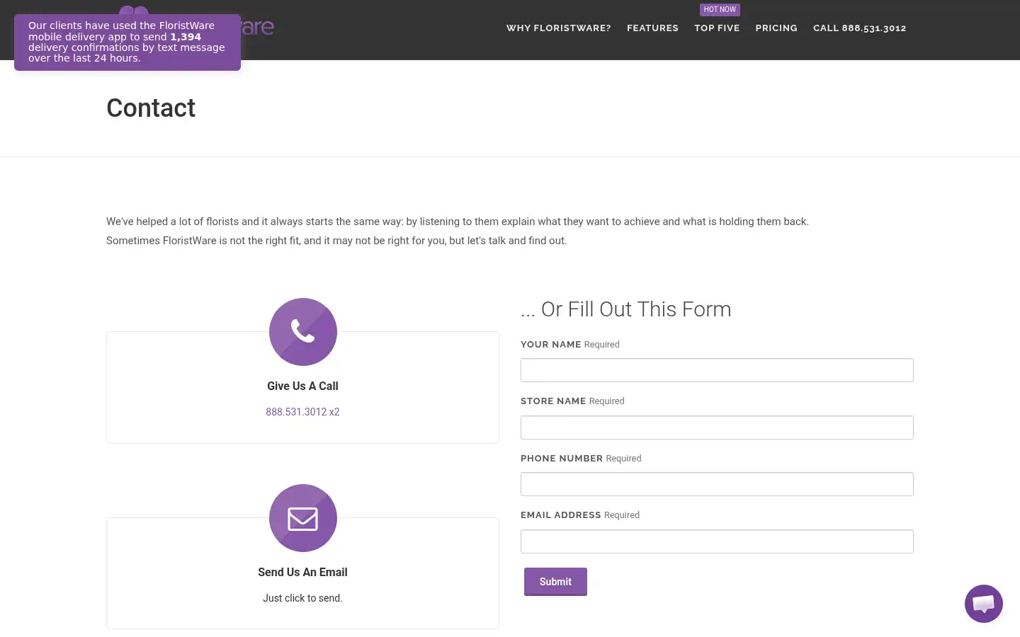 Screenshot of floristware.com