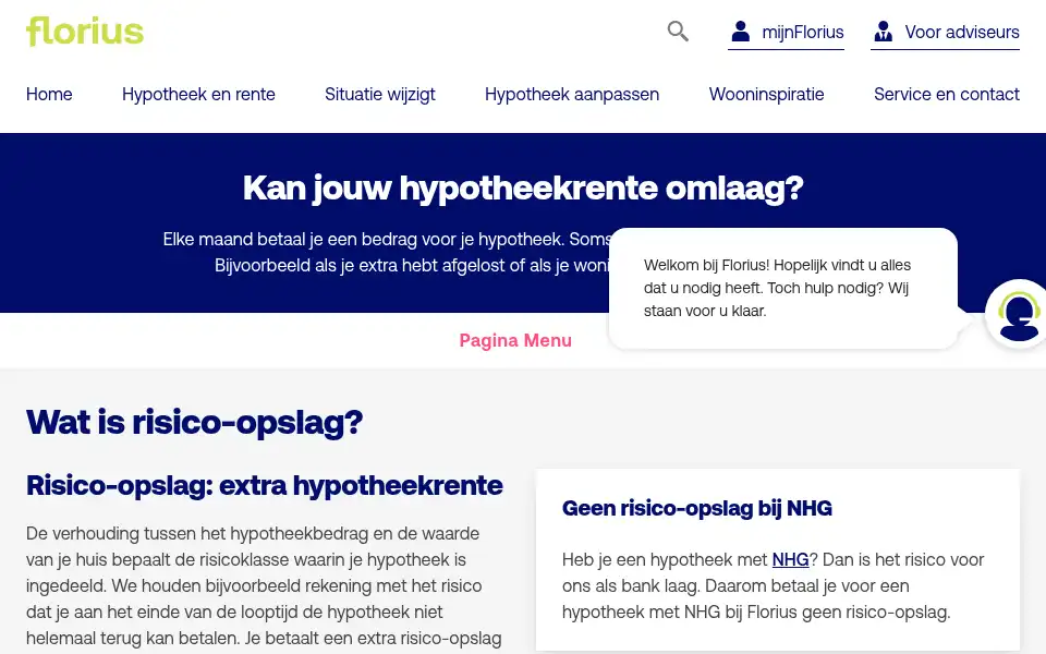 Screenshot of florius.nl