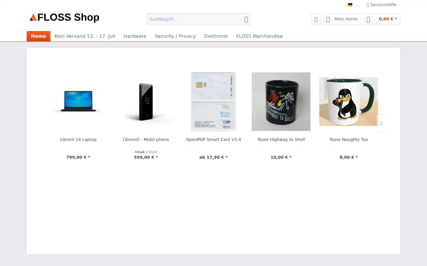 Screenshot of floss-shop.de