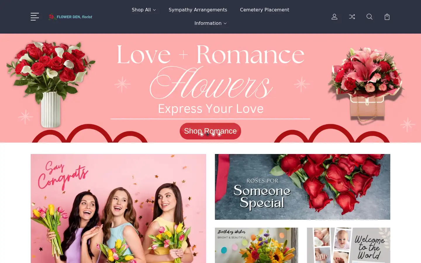 Screenshot of flowerden.com
