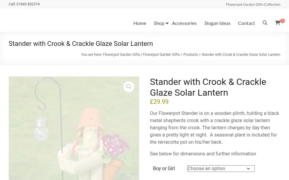 Screenshot of flowerpotgardengifts.com