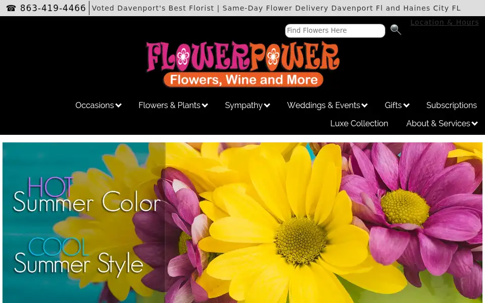 Screenshot of flowerpowerdavenport.com