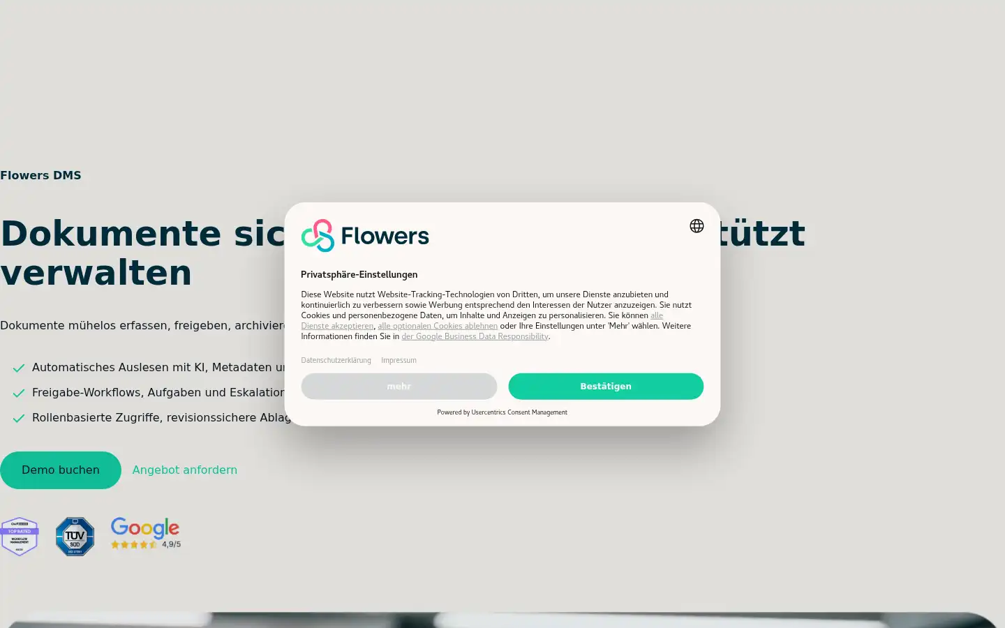 Screenshot of flowers-software.de