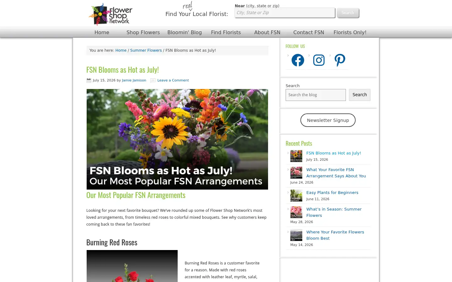 Screenshot of flowershopnetwork.com