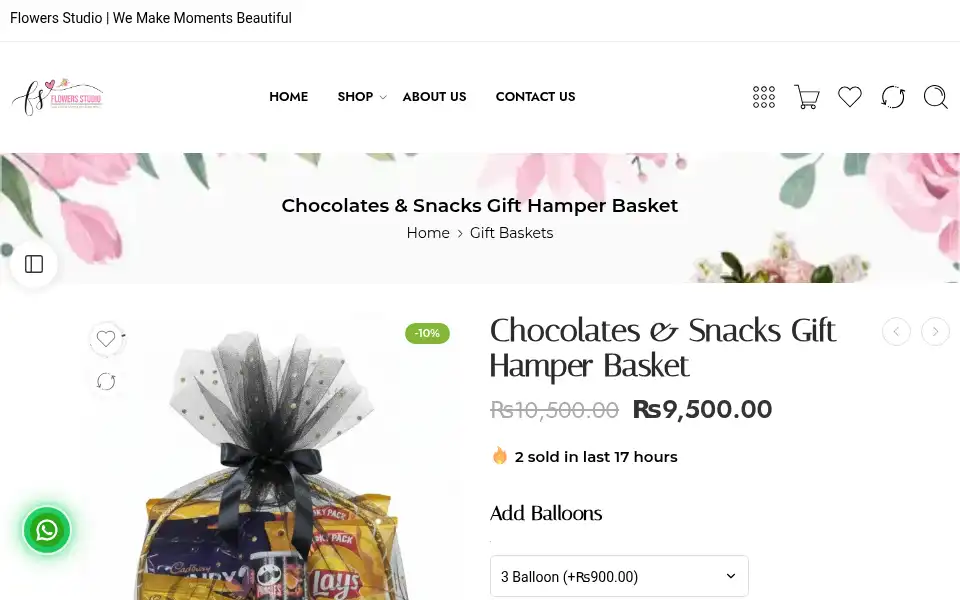 Screenshot of flowersstudio.pk