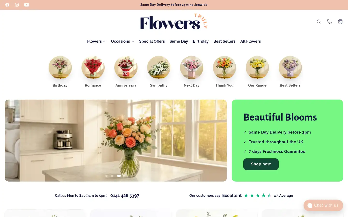 Screenshot of flowerstruly.co.uk