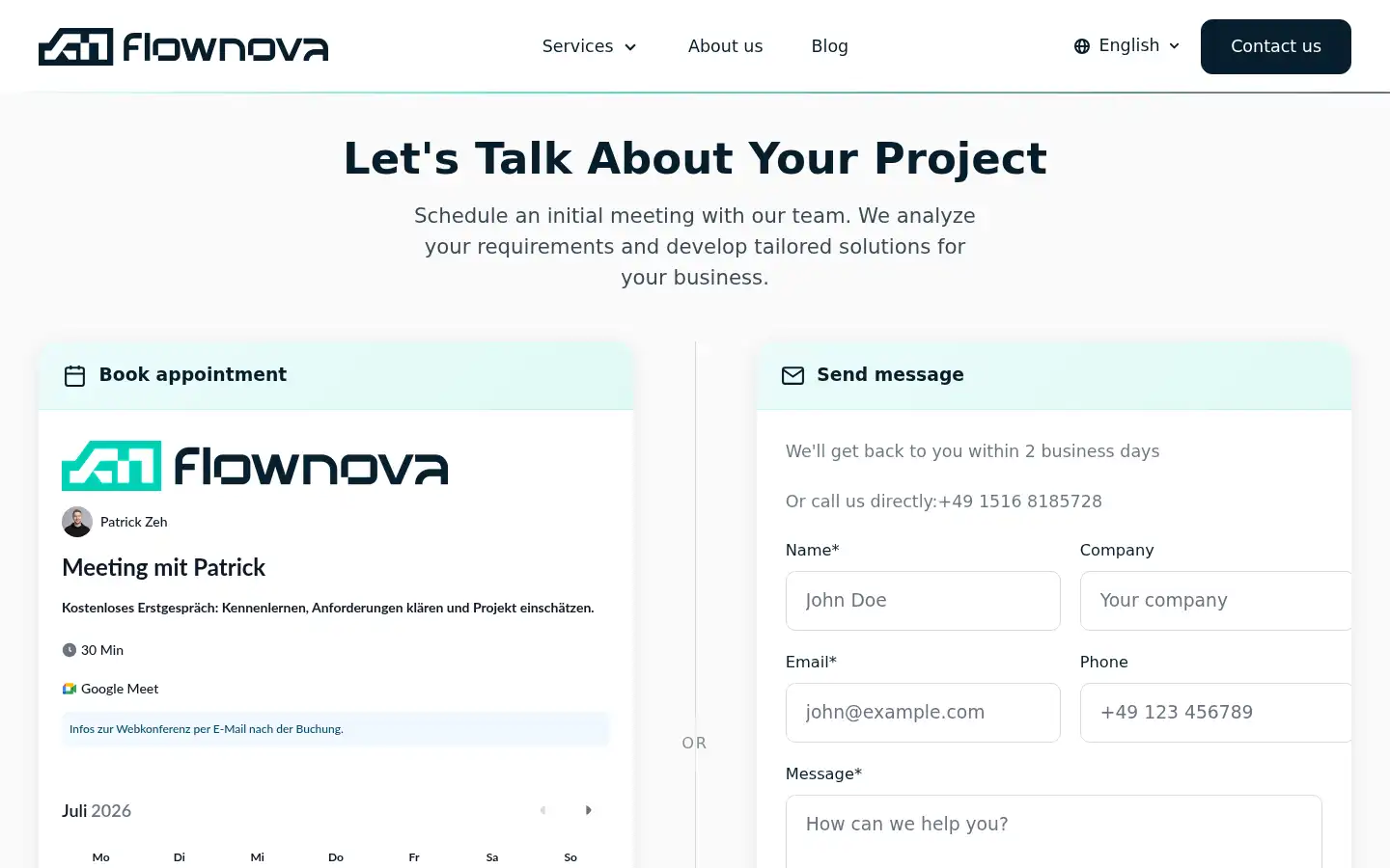 Screenshot of flownova.de